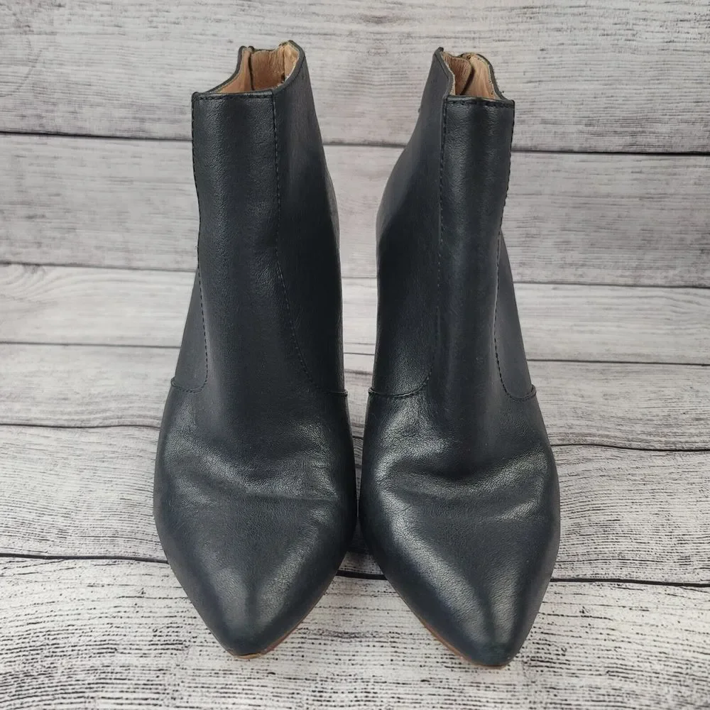 Madewell | Jules High Heel Leather Booties E5368 Black Size 5.5